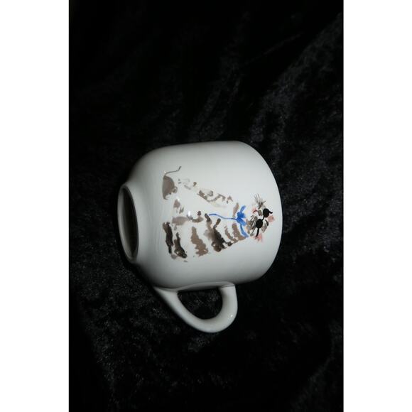 RARE Blind Cat Mouse World Market Mug Tabby Kitty CRAZING bottom Vintage Unique - Picture 6 of 11